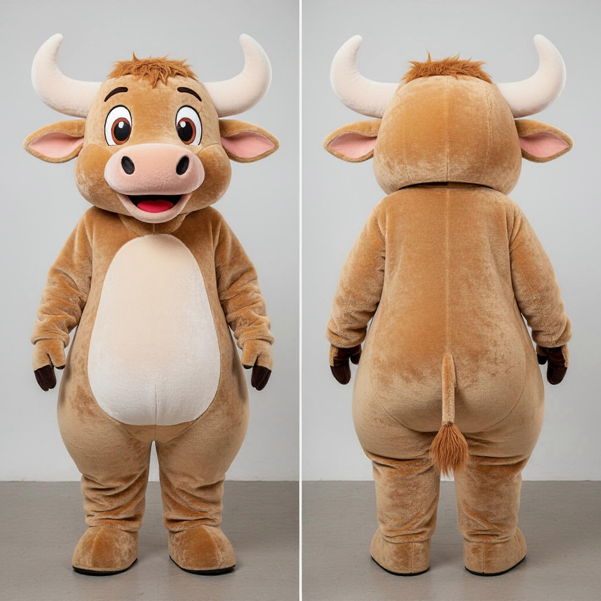 MASTICOT Tan Velvety Zebu Mascot