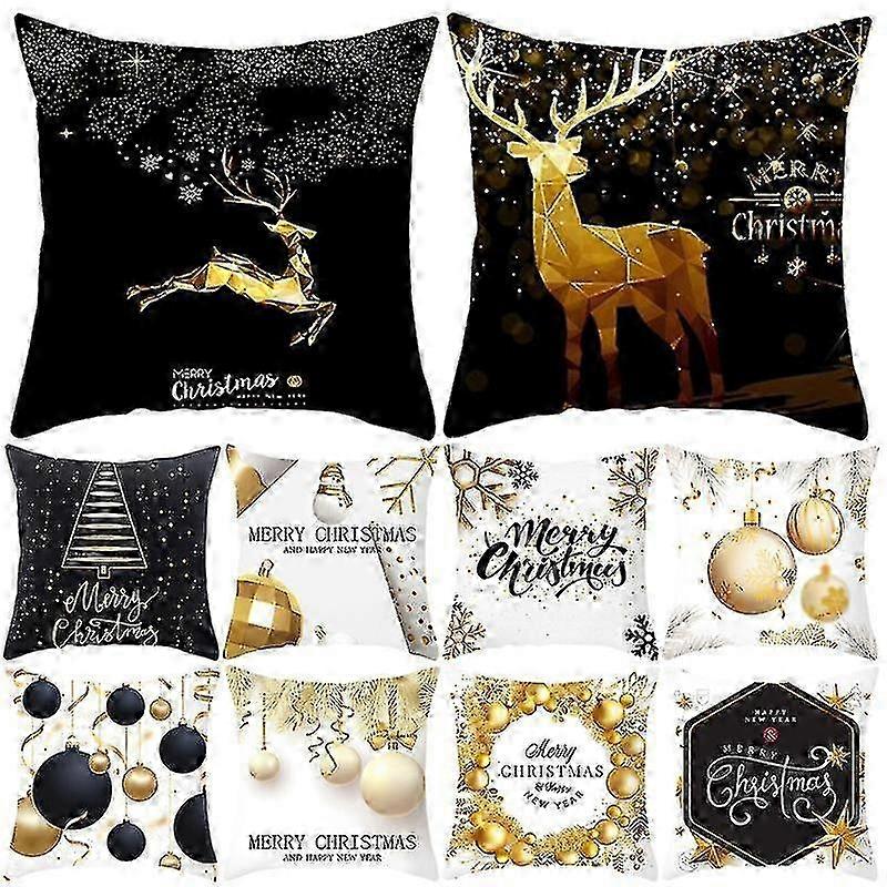 Cushion Case Xmas Theme Comcompatible withtable Touch 16 Styles Wear-resistant Polyester Square Pillowcase compatible with H