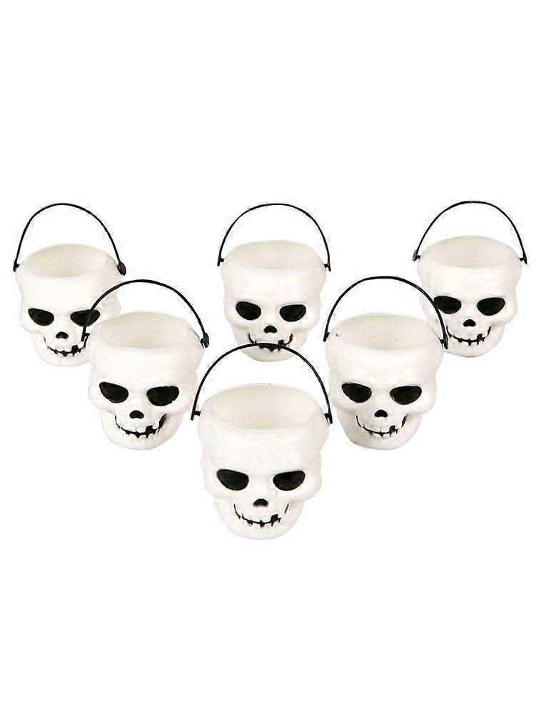 6 Mini Halloween Skull Buckets