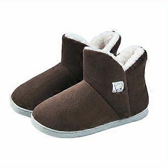 Unisex High-Top Fleece-forede Hjemmesko med Tykke Såler, Vintervarme Graviditetsstøvler til Kvinder