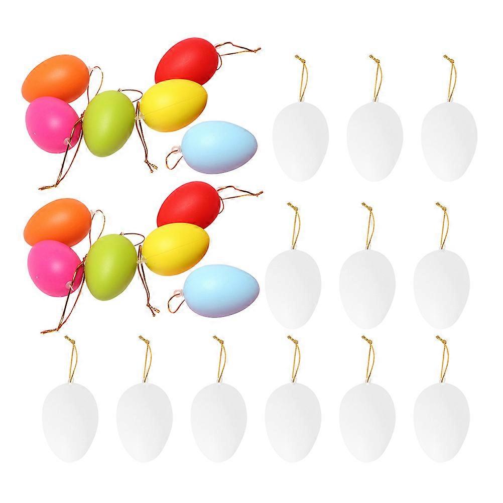 Plastic Easter Eggs DIY Easter Egg for Decor 24Pcs Paintable Egg Pendant