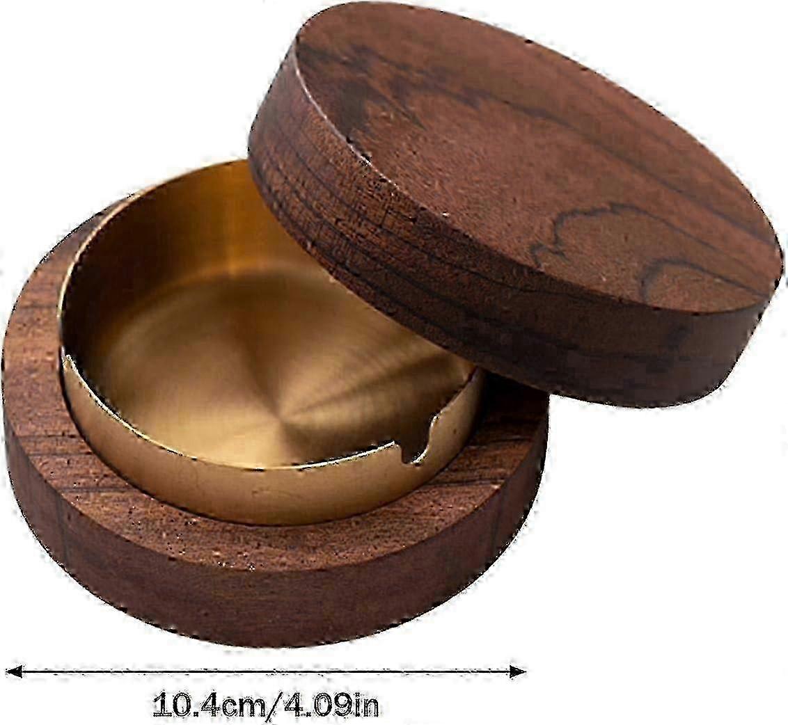 Solid Walnut Ashtray With Odour-Sealing Lid