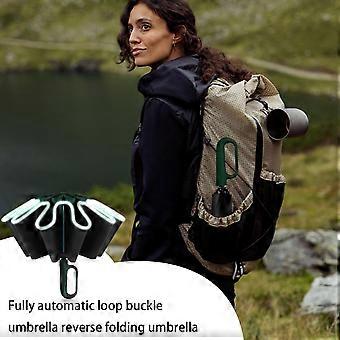 Reverse Umbrella Automatic Open Close Windproof Folding Umbrella for Car Travel Rain and UV Protection