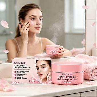 PDRN Cerotti idrogel per il contorno occhi al collagene e caffeina, confezione da 60 pezzi, maschera rassodante per occhiaie e borse, trattamento idratante anti-età per il contorno occhi, per uomo e donna.