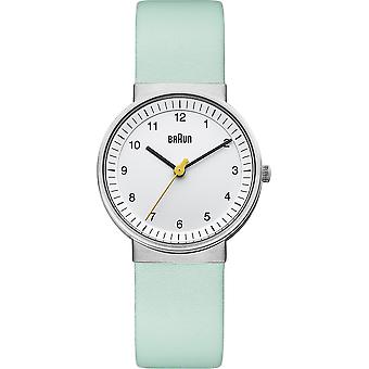 Braun Classic Lady t Japanse Quartz analoge vrouwen horloge met BN0031WHTQL synthetische lederen armband