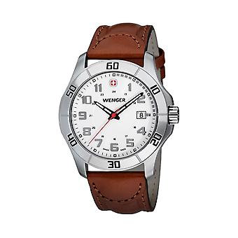 Alpine Quartz analoge mannen horloge met koeienhuid armband 70480