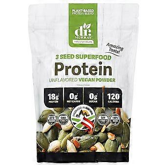 Dr. Murray's 3-Samen-Superfood-Protein-Pulver, vegan, geschmacksneutral, 435,5 g (16 oz)