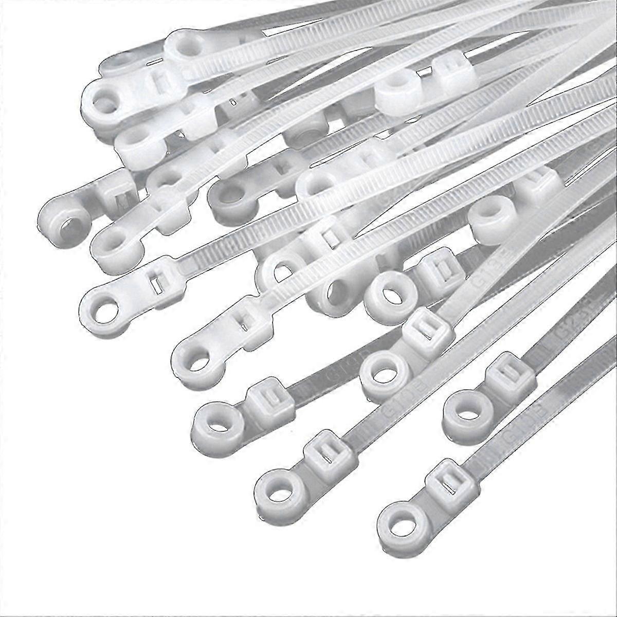 Nylon Cable Ties with Screw Hole - Self-Locking, Bundle Straps