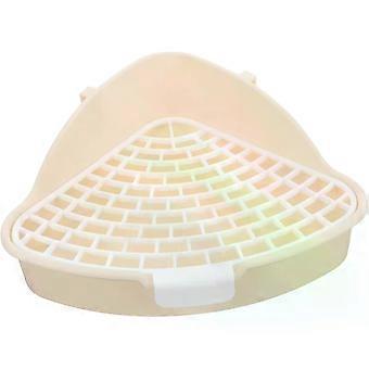 Pet Litter Box and Safe Edges Triangle Shaped with Splash-proof Edge Small Animal Toilet Tray Plastic for Rabbits and Guinea Pigs, for Bathroom or Kit