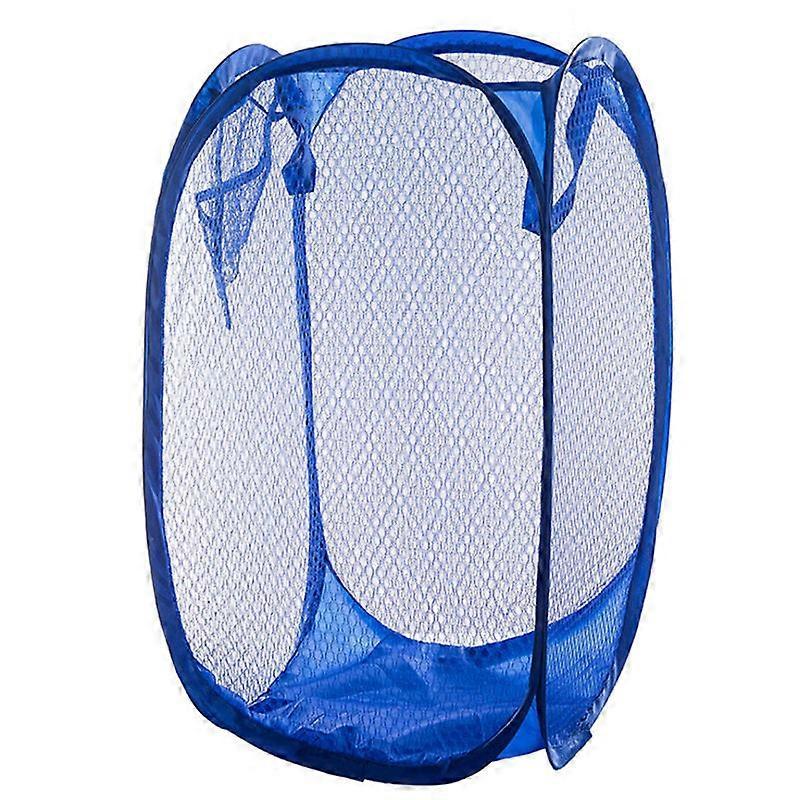 Foldable Mesh Laundry Hamper Blue