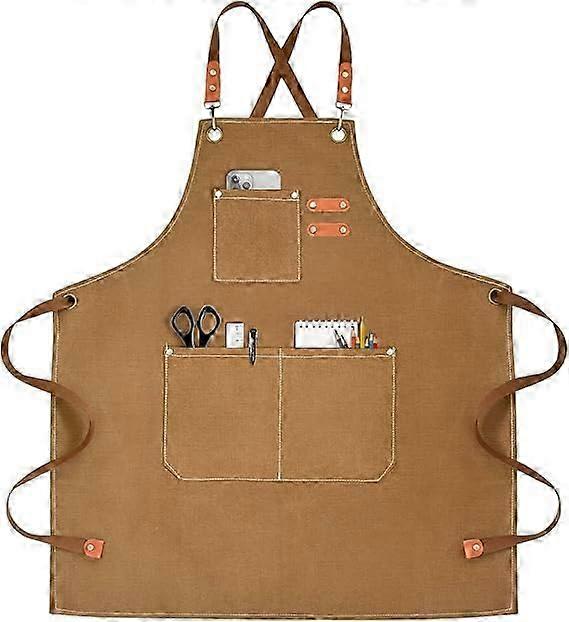 Adjustable Cross-Back Chef Apron 16oz Canvas