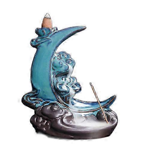 Moon-Form Backflow Incense Burner Porcelain