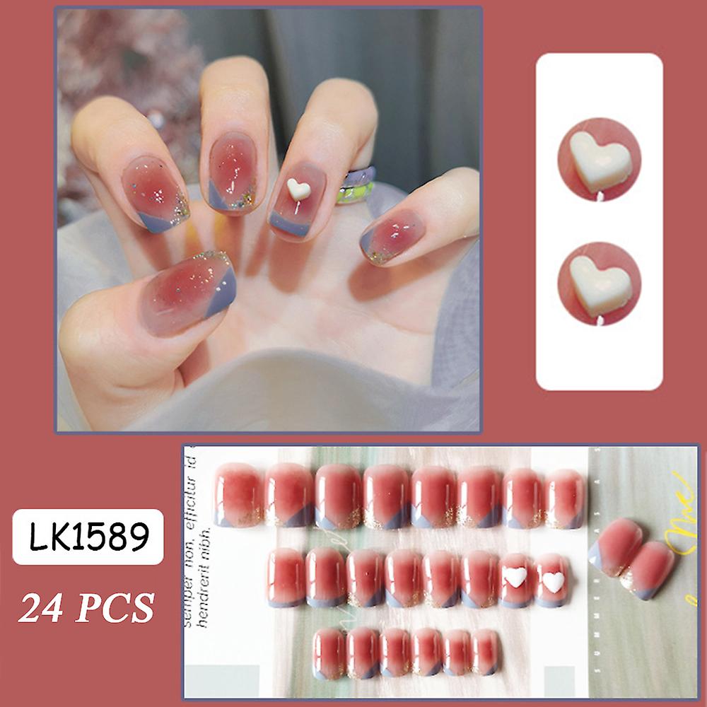 Heart Gradient Artificial Nails Attractive Com