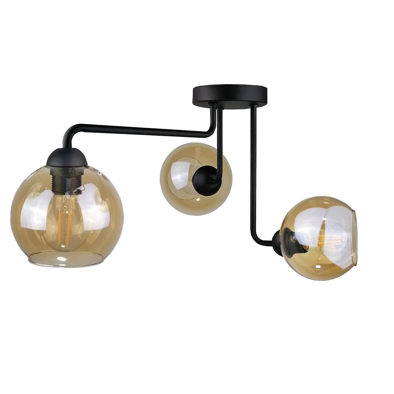 Keter Monde Multi Arm Semi Flush Ceiling Light Black, 50cm, 3x E27