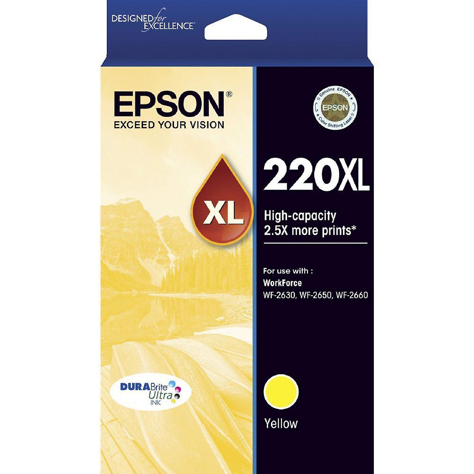 Genuine Epson 220xl Yellow Ink Cartridge Wf-2630 Wf-2650 Wf-2660 T294492