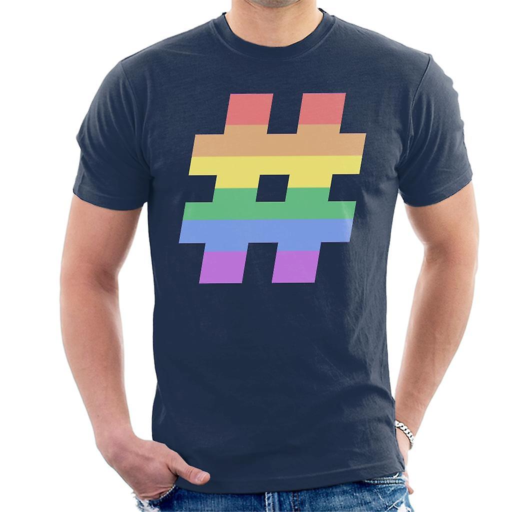 Duhový hashtag muži ' s tričko