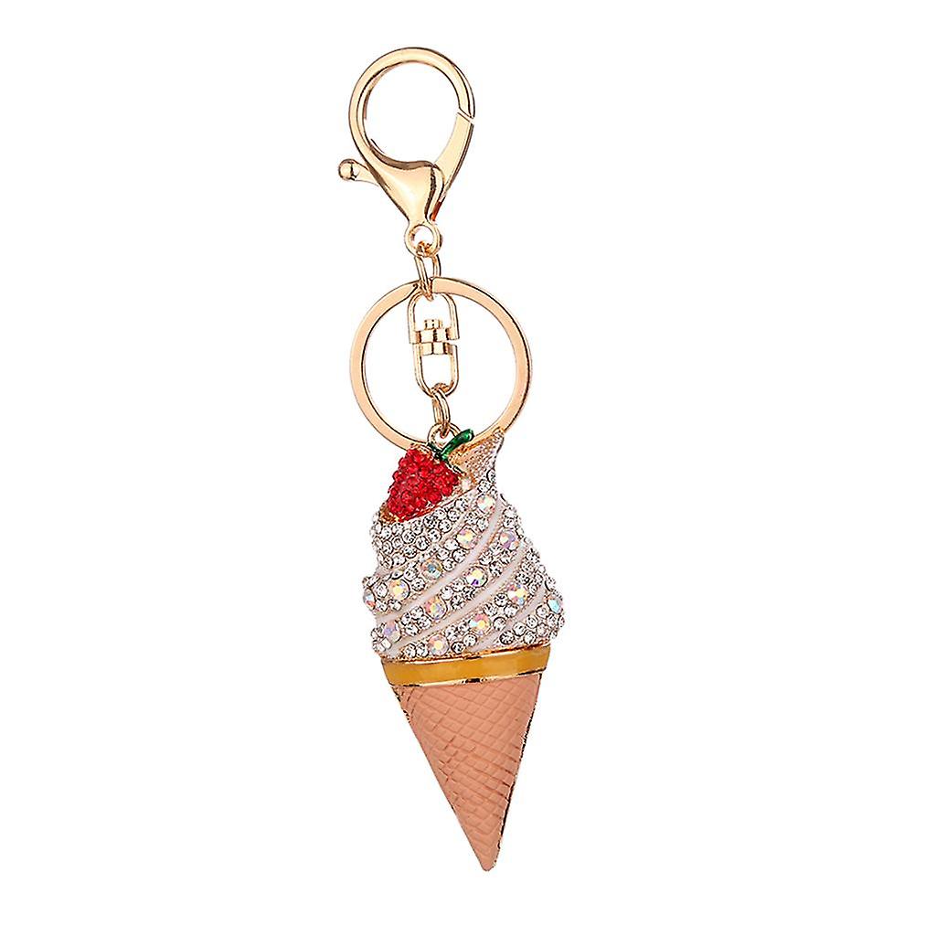 Rhinestone Key Chain Car Key Ring Accessory Crystal Bag Decor Keyring Silver