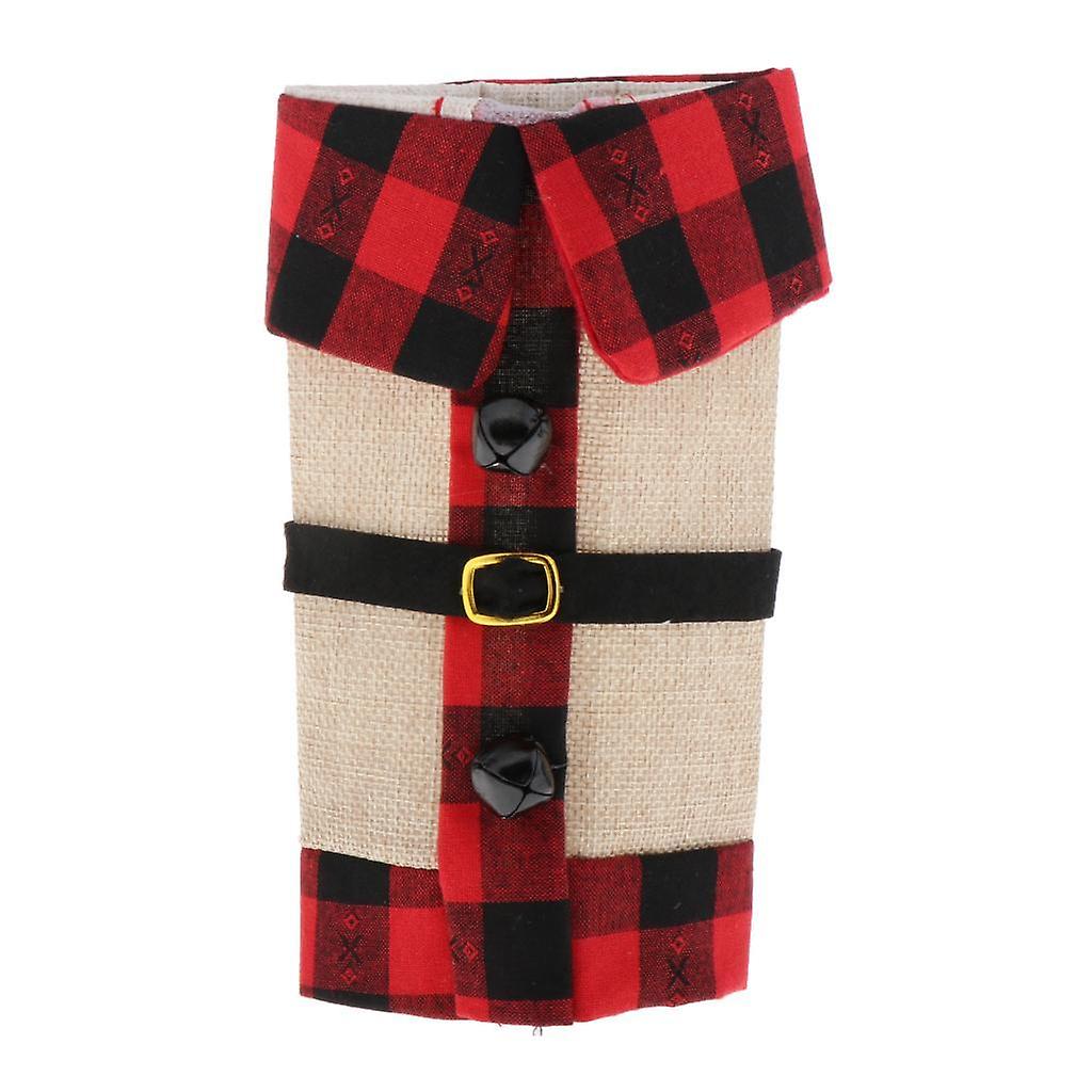 New Red Grid Wine Bottle Covers Table Decoration Gift Christmas