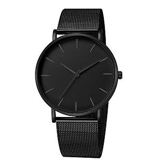 Orologio al quarzo 2xMens Orologio da polso analogico con cassa di lusso Cinturino nero Puntatore nero