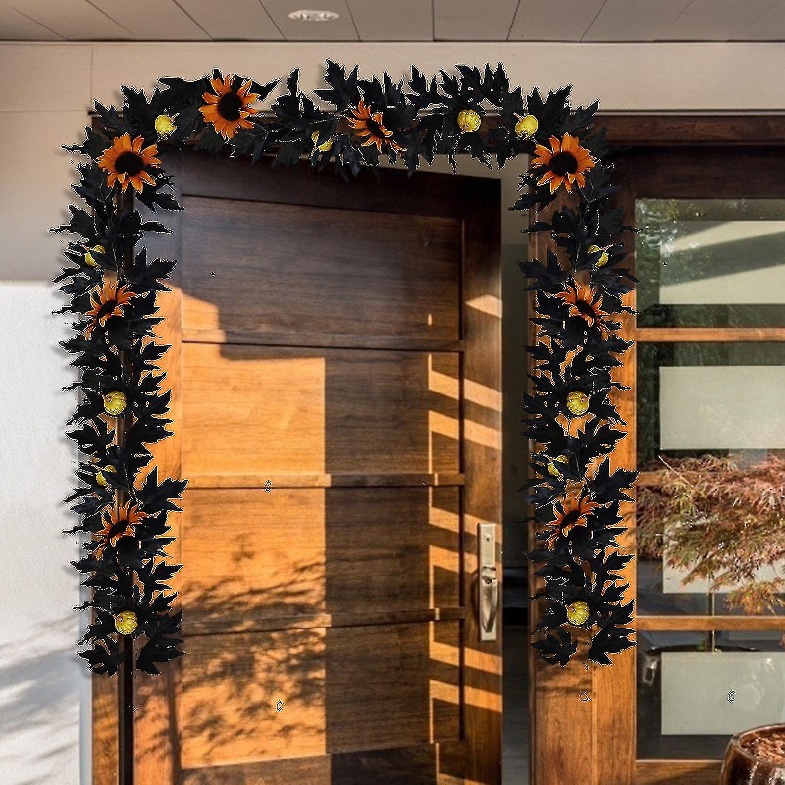 Home Interior Wall Hanging Black Simulation Maple Leaf Halloween Decoration