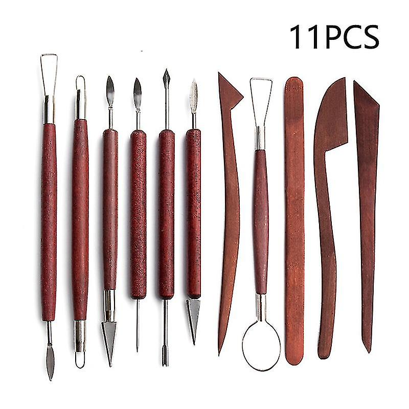 Polymer Clay Tools , 11pcs Pottery Sculpting Tools Clay Sculpting Tools Wooden Pottery Carving Tool Set Ceramic Tools
