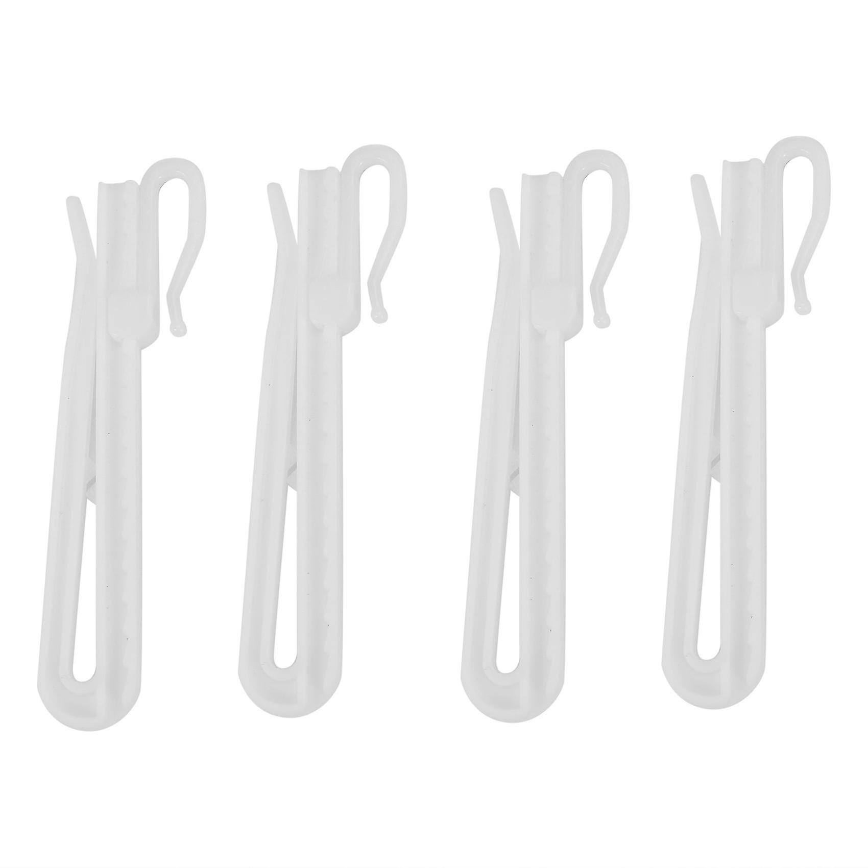200pcs Plastic Curtain Hanging Hooks Stereo Window White Plastic Adjustable Height Curtain Accessor