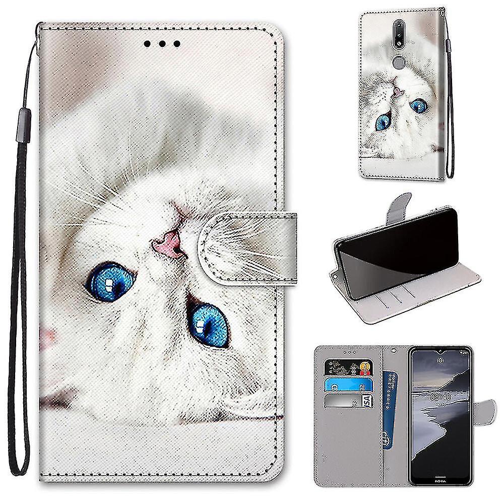 Compatible With Nokia 2.4 White Cat Mobile Case