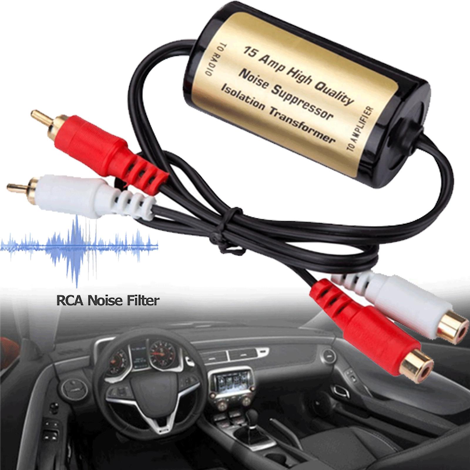 RCA Audio Noise Filter Suppressor Ground Loop Isolator for Car AMP Home Stereo