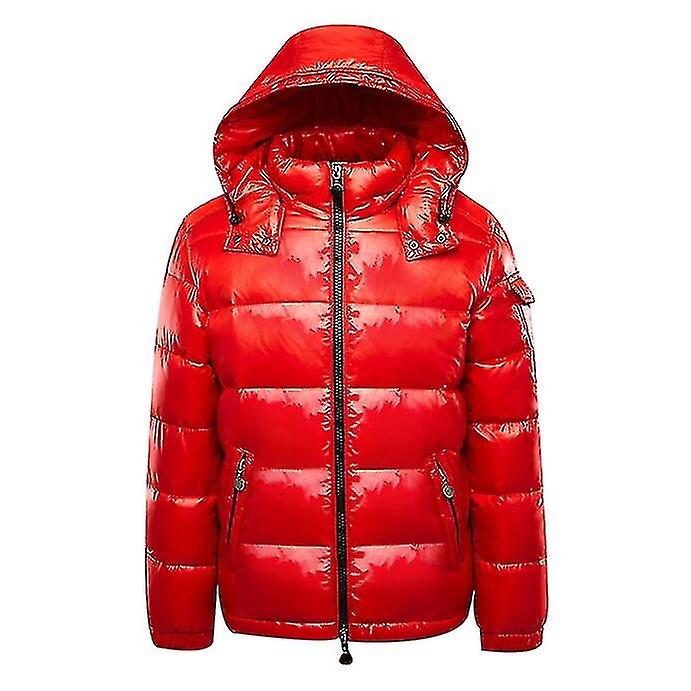 Mens Hooded Shiny Down Jacket Winter Coats