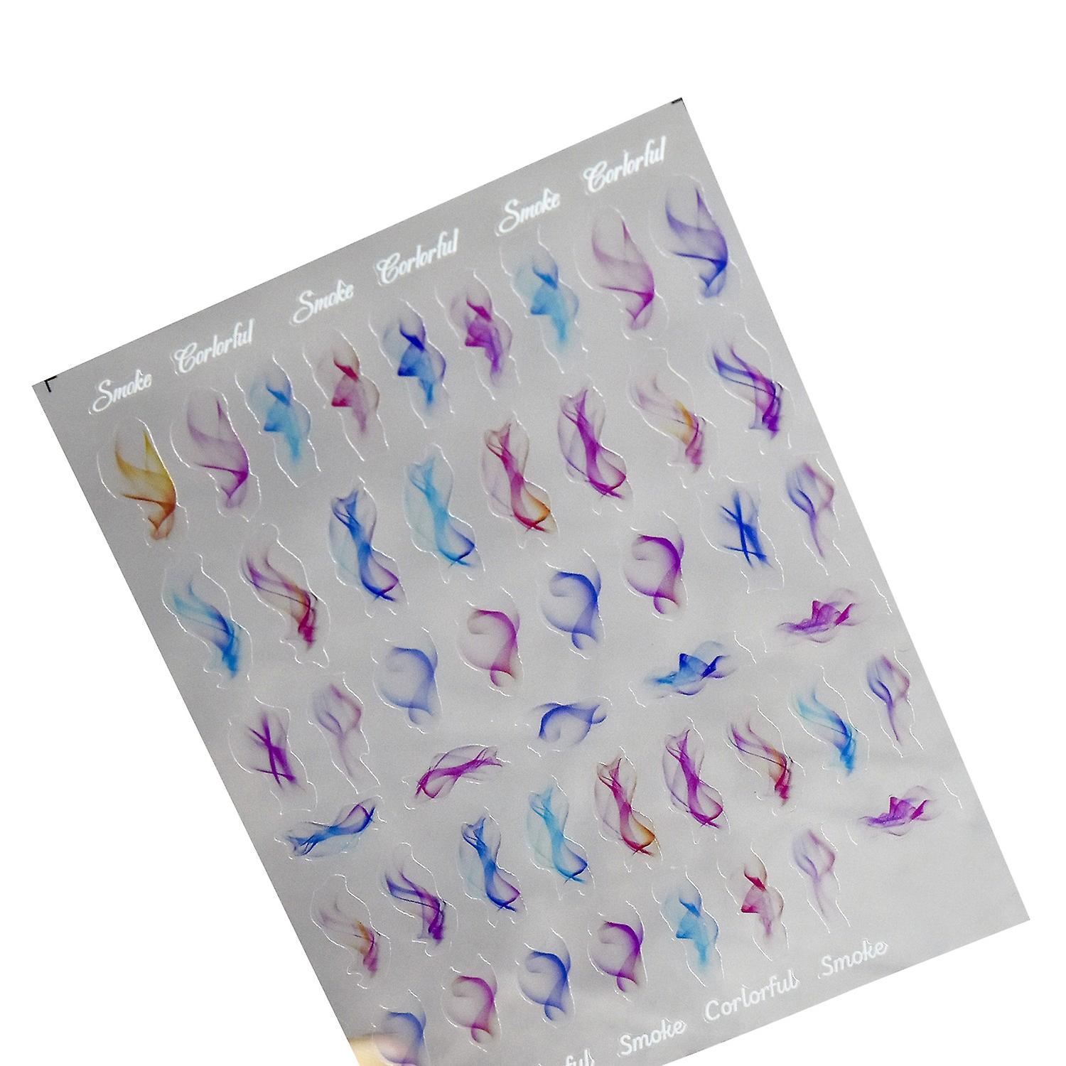 Nail Sticker Creative Pattern Ultra-Thin Removable Vivid Color Self Adhesive DIY Good Adhesion Smoke
