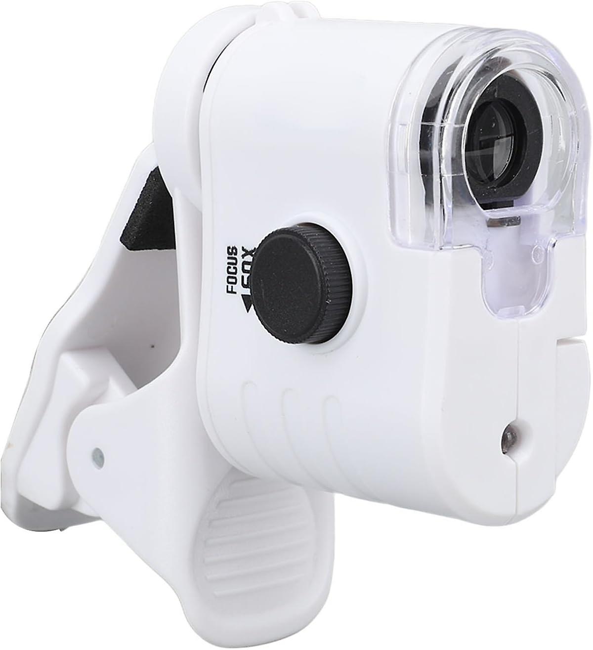 Cell Phone Clip On Microscope, Mini Mobile Phone Microscope, 60X Zoom Microscope Magnifying Glass LE