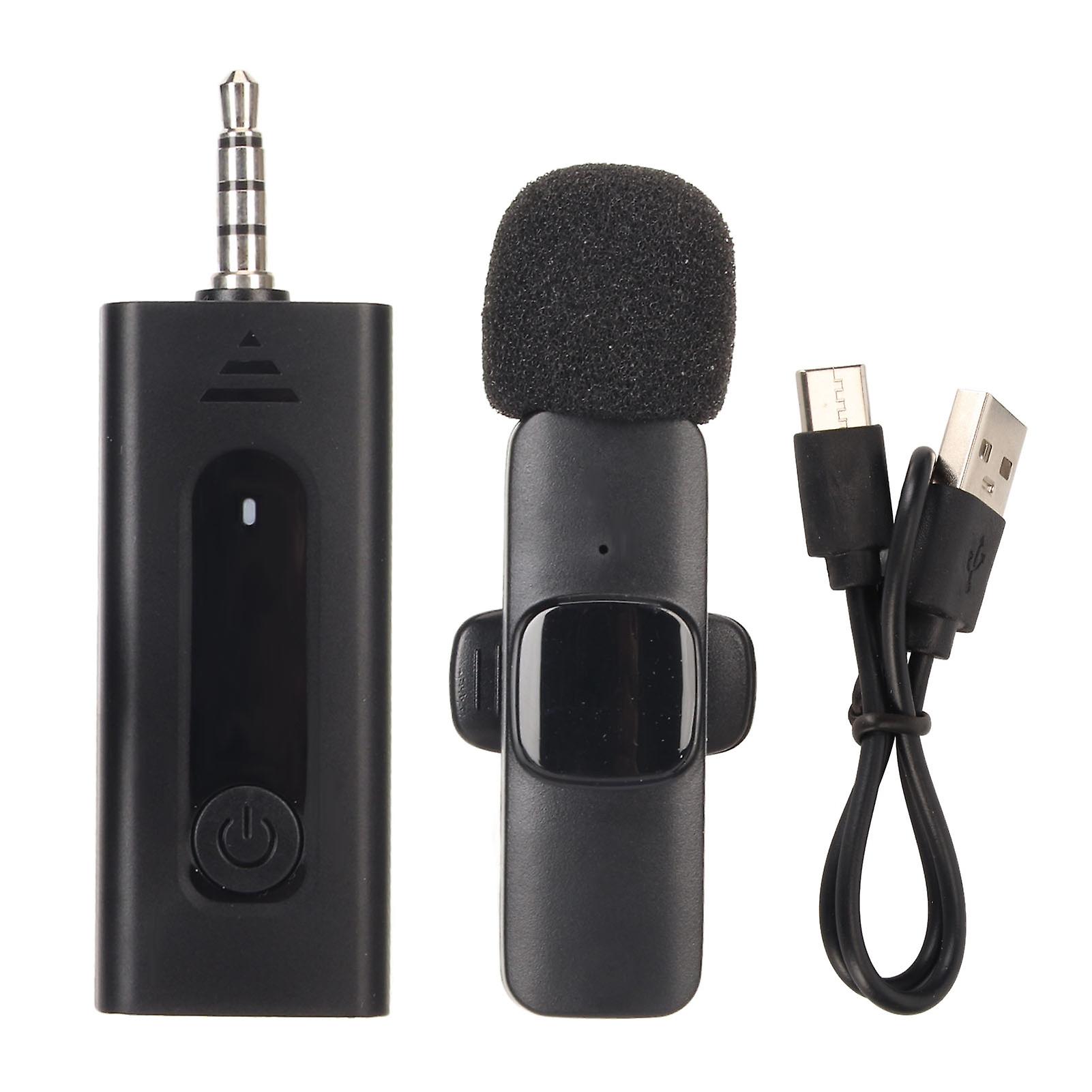Wireless Lavalier Microphone - 2.4G Low Delay, Noise Reduction, 7H Battery for Interviews