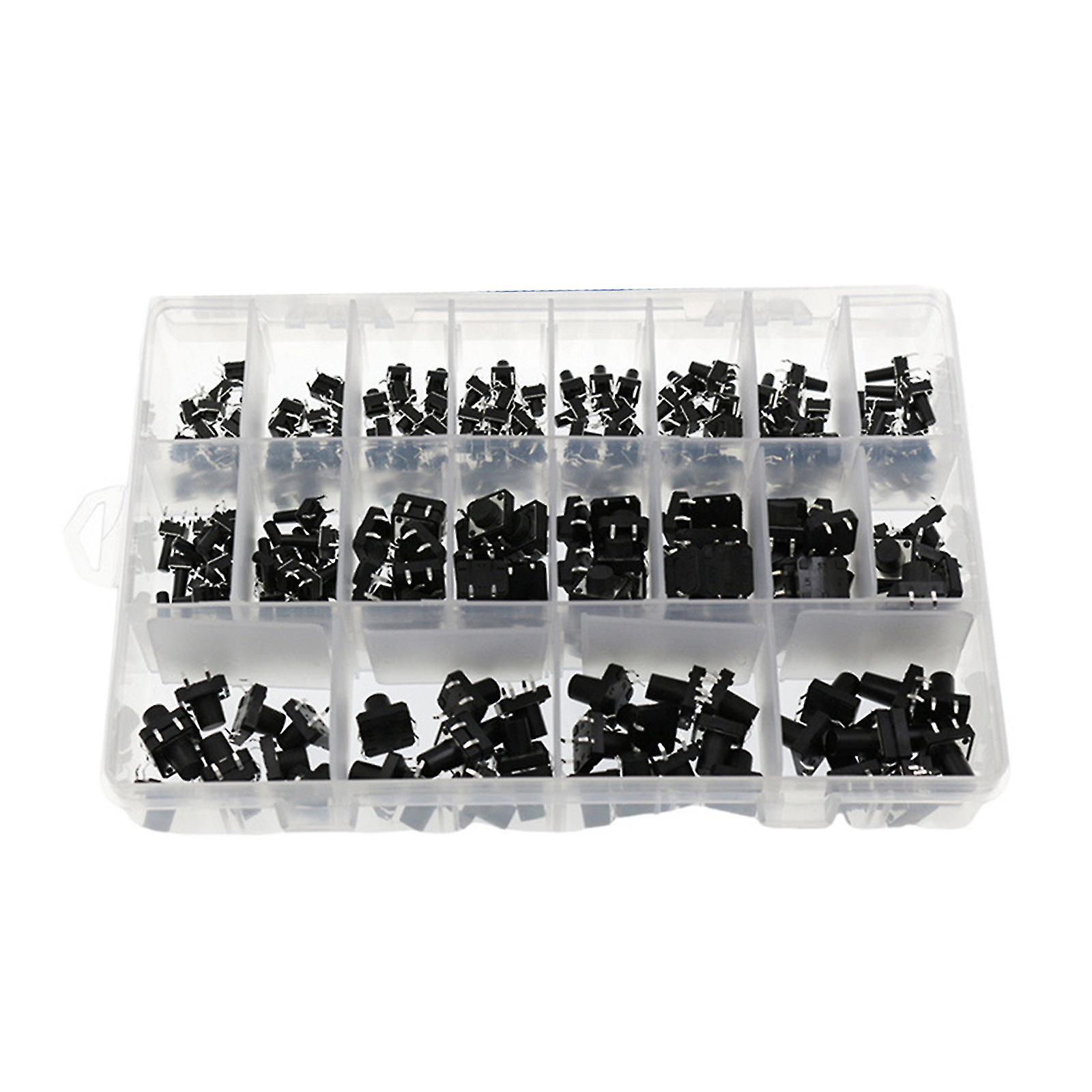 250pcs 4 Pins Pcb Momentary Tactile Tact Push Button Switch 6x6mm 12x12 Mm