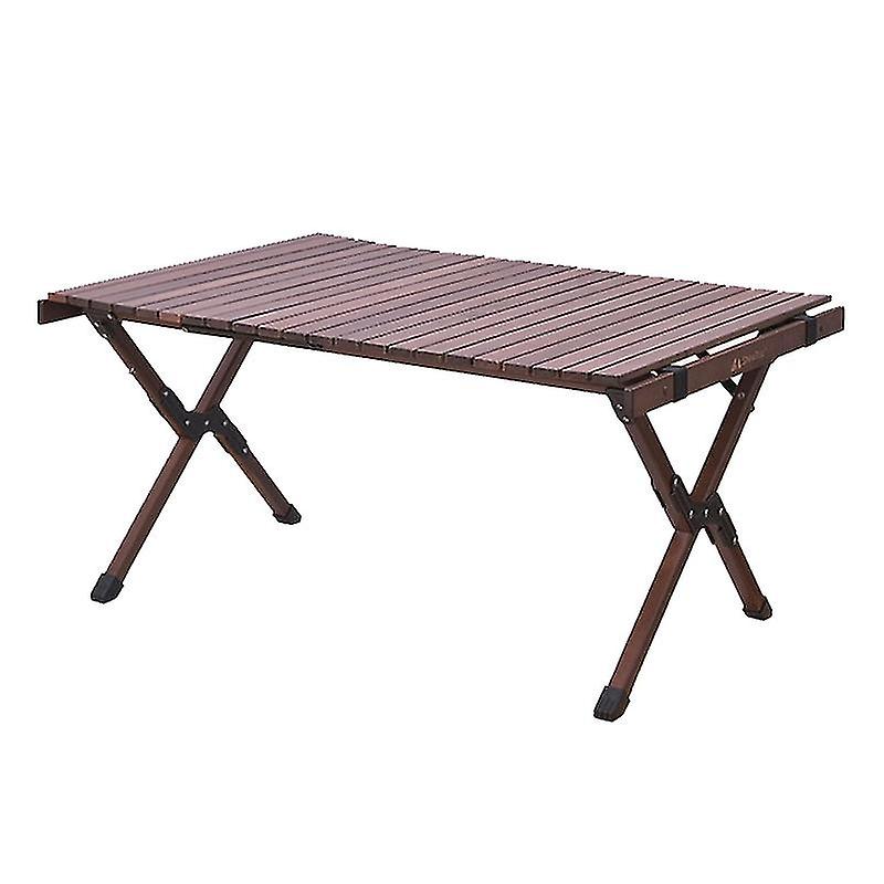 SHINETRIP A370-H0M 90cm Folding Camping Table Portable Desk Beech Wood Barbecue Table (Black Walnut)