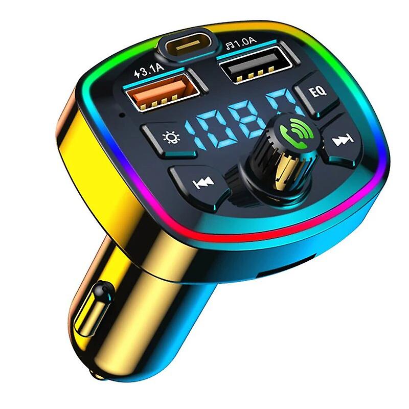 Car MP3 Player Bluetooth Handsfree Bluetooth FM Transmitter Mini SD TF Card Dual PD QC3.0 Car For iOS Android~6553