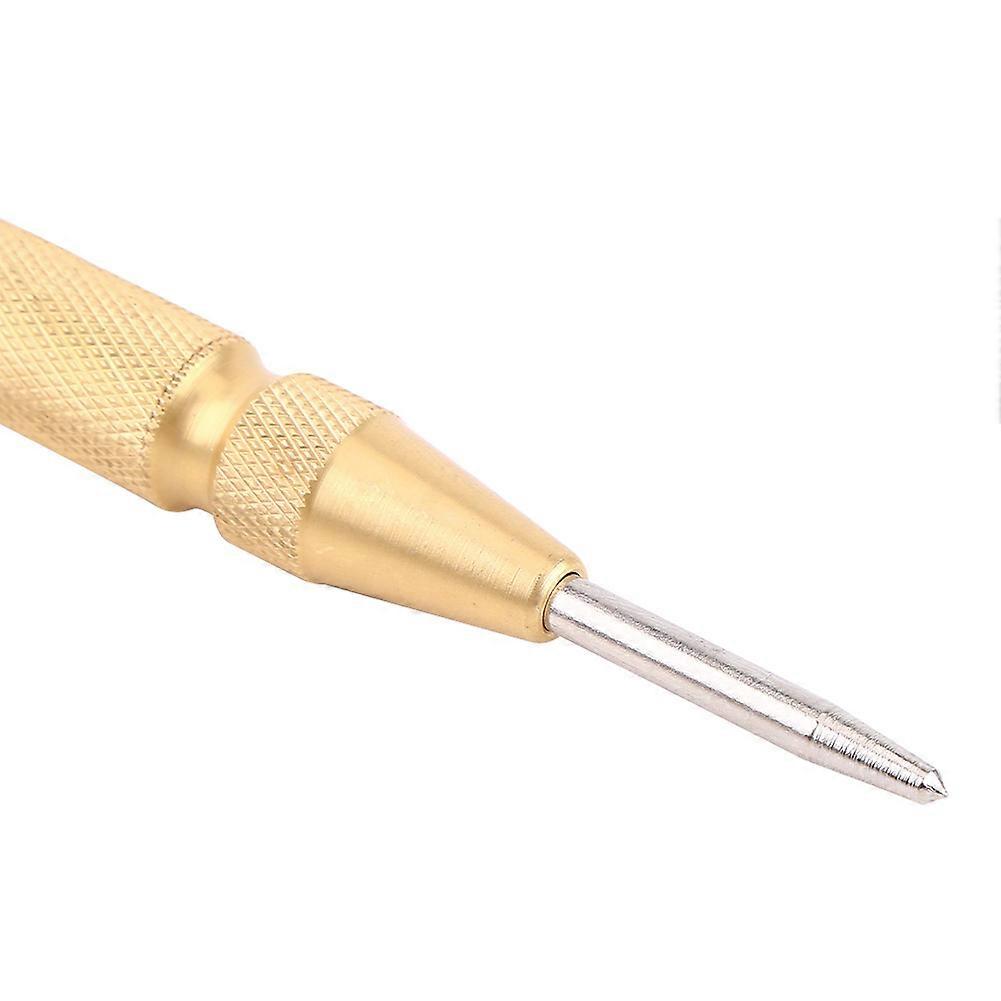 Professional Automatic Center Punch 130mm HHS Tip Brass Gold