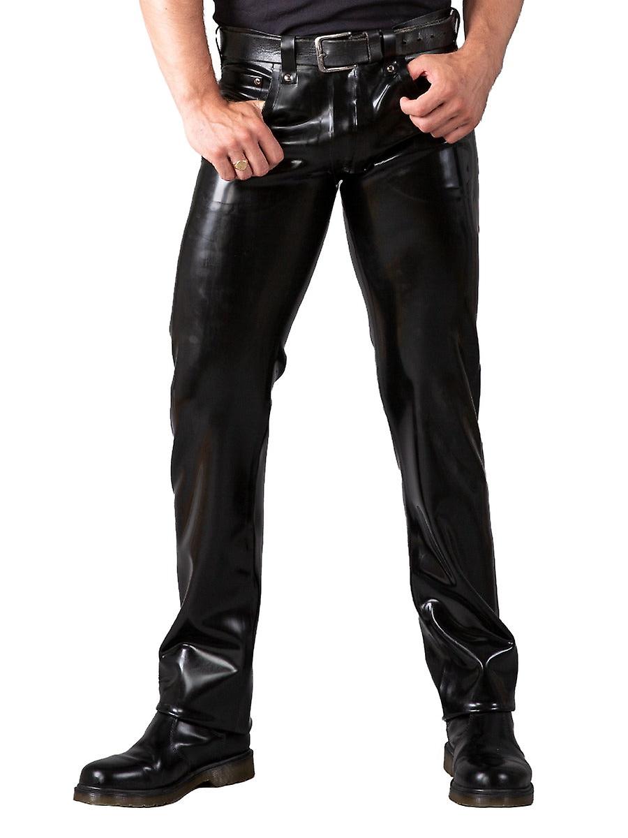 Mens Two Way Zip Latex Jeans