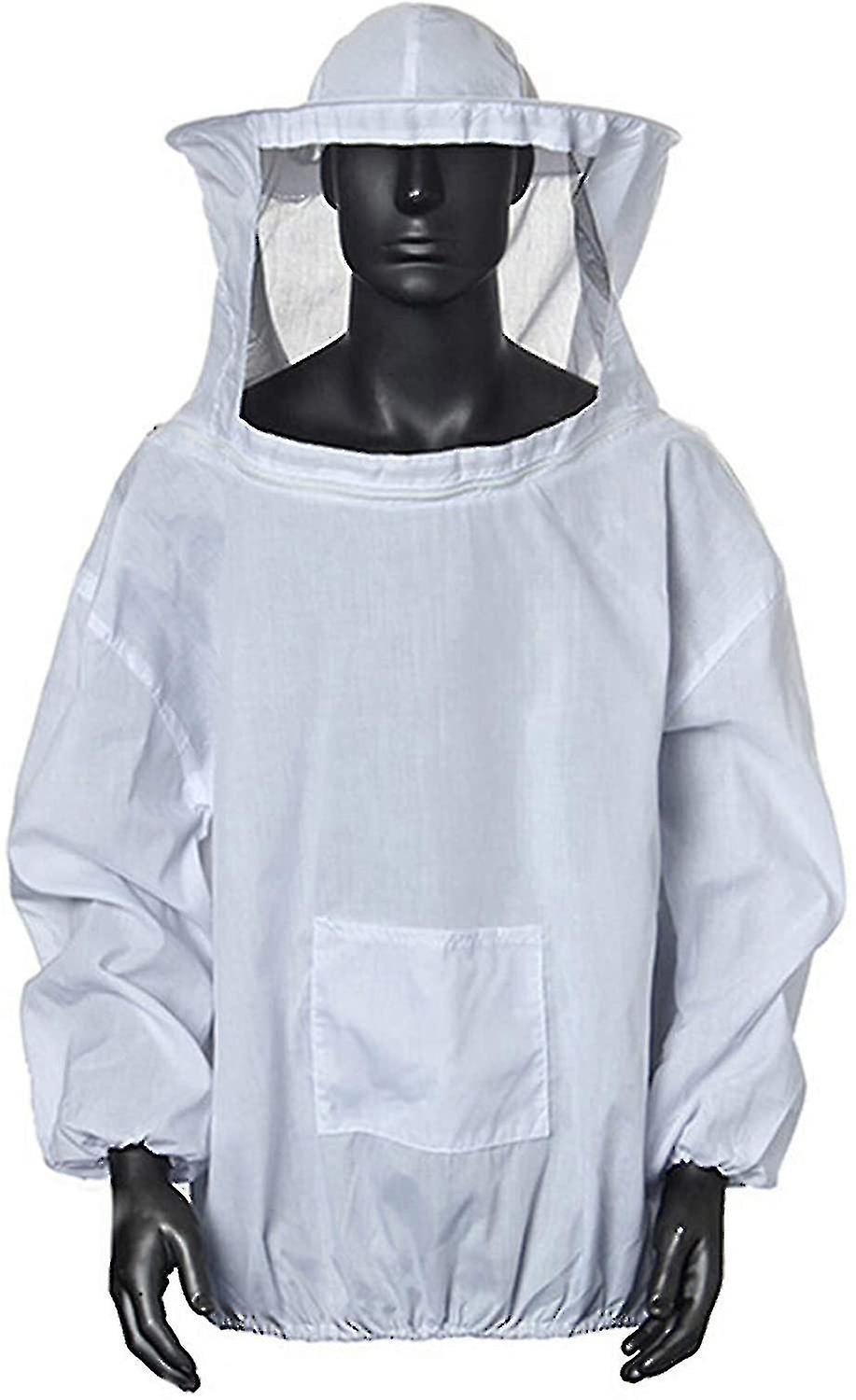 Beekeeper Jacket With Hat Professional Beekeeper Clothing(white)