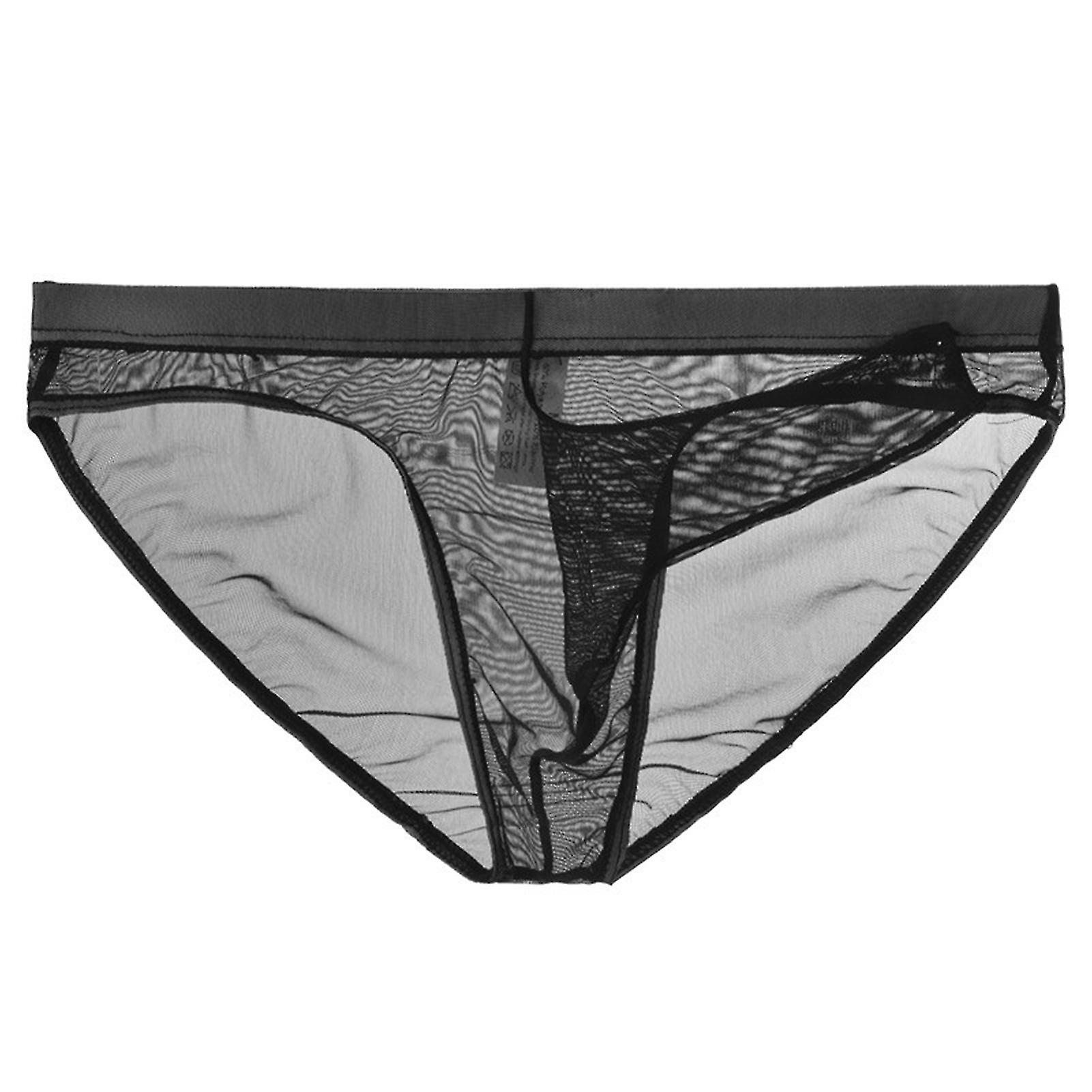 Fianao Low Rise 3D Elephant Nose Solid Color Men Briefs Sexy Transparent Net Yarn Chiloți