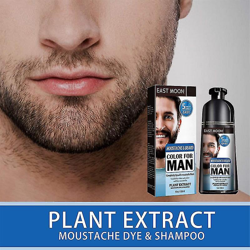Mokeru Permanent Men's Beard Hair Color Shampoo – Black – 200ml With Argan Oil – Demi Permanent Dye