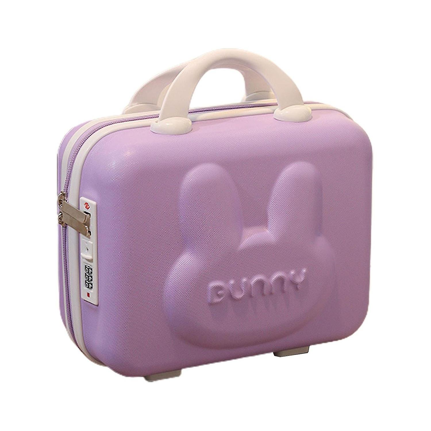 حقيبة مستحضرات التجميل لطيف الأرنب نمط المحمولة مقبض مزيج قفل سحاب سعة كبيرة Multifun