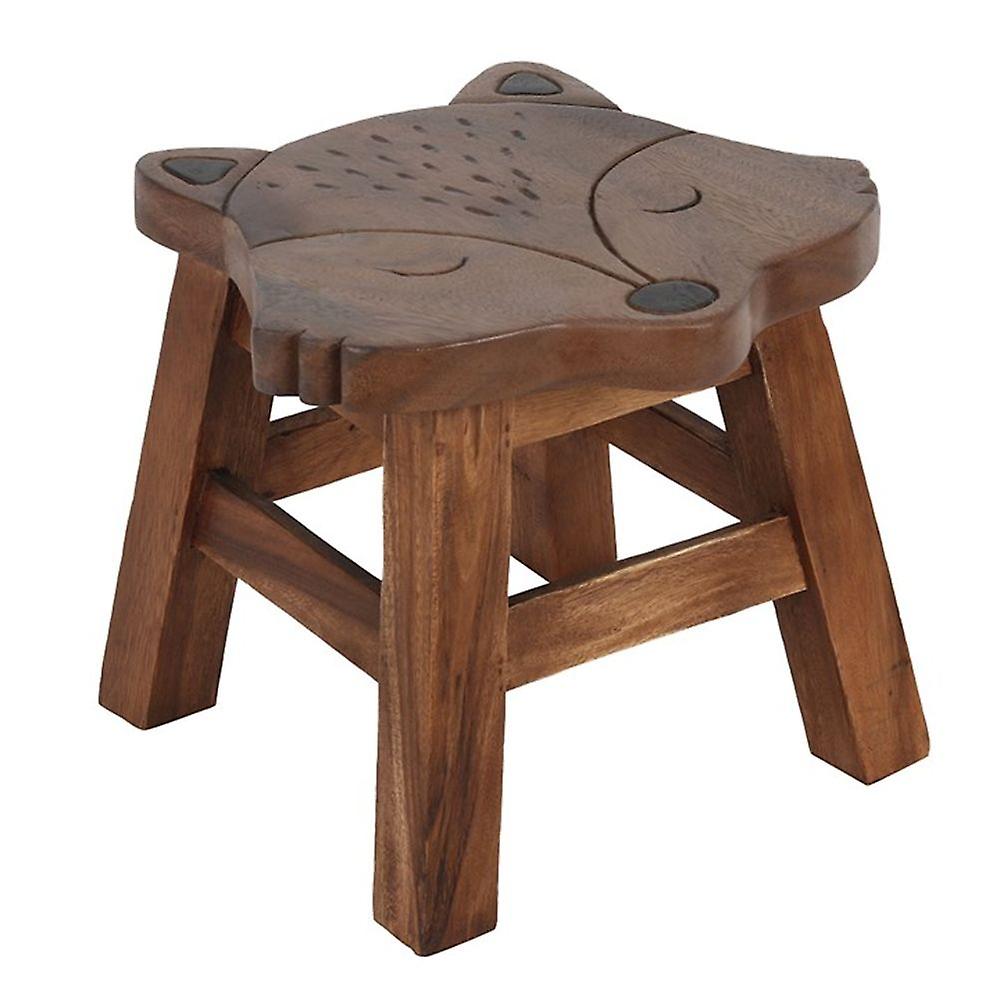 26Cm Children's Wooden Fox Stool