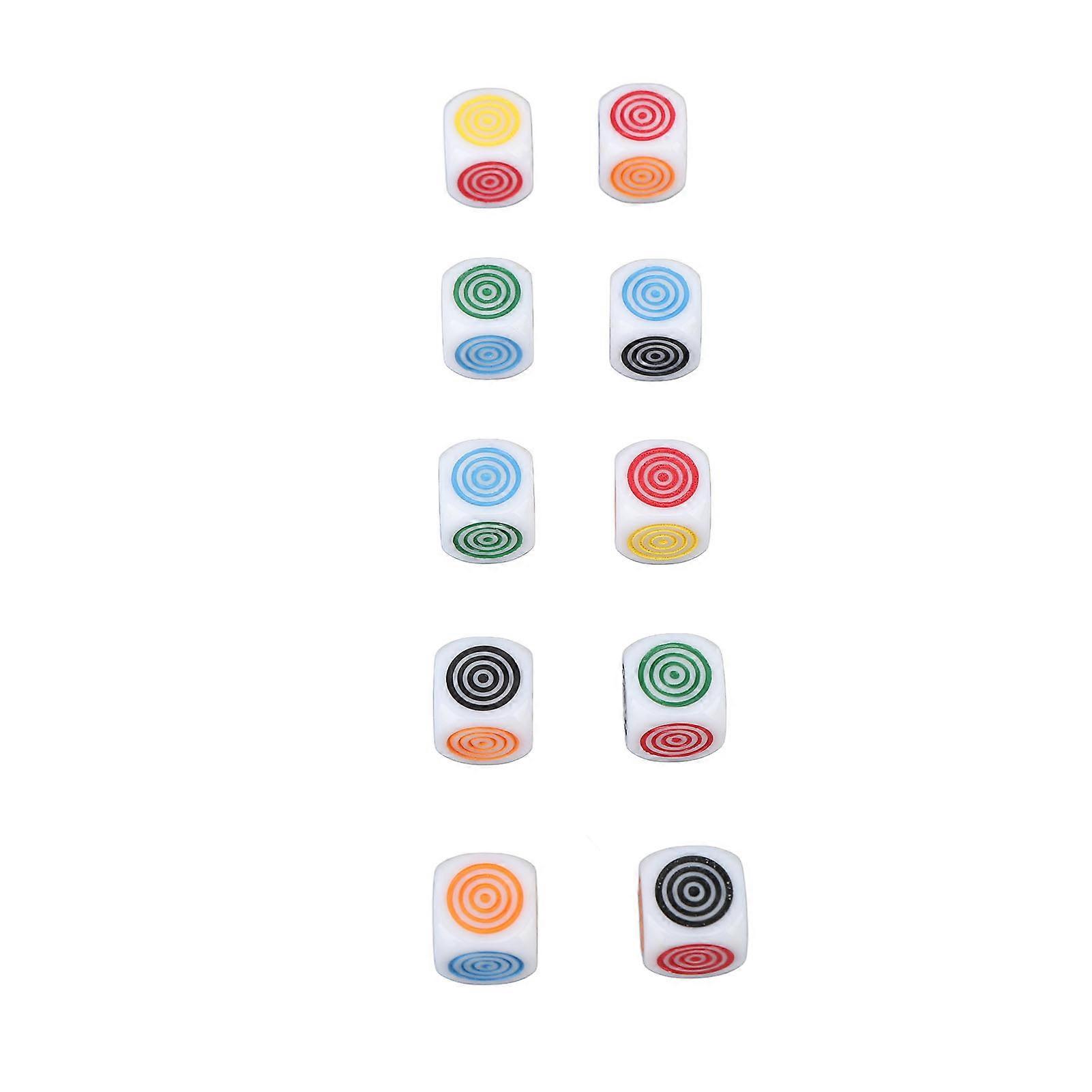 10PCS 6 Sided Game Dice Lightweight Strong Impact Resistance White Plastic Game Dice for Board Games Dice Games 