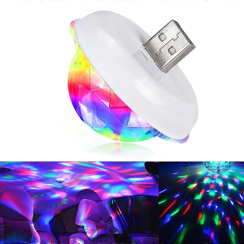 1pcs Car Led Auto Usb Ambient Light Dj Rgb Mini Colorful Music Sound Light Usb-c Interface Apple Interface Holiday Party Karaoke