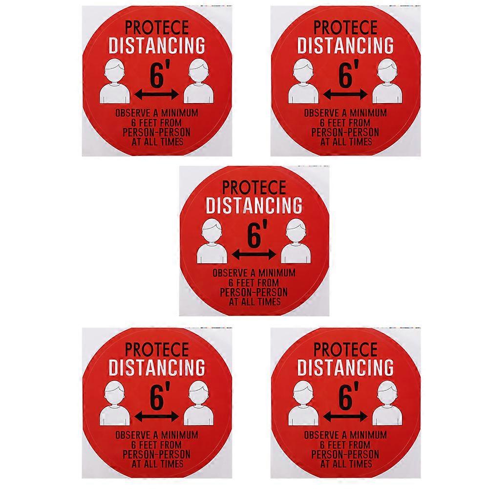 5pcs Social Distancing Ground Sticker Distance Marker Floor Signs Decal For School Market Public Areaorange