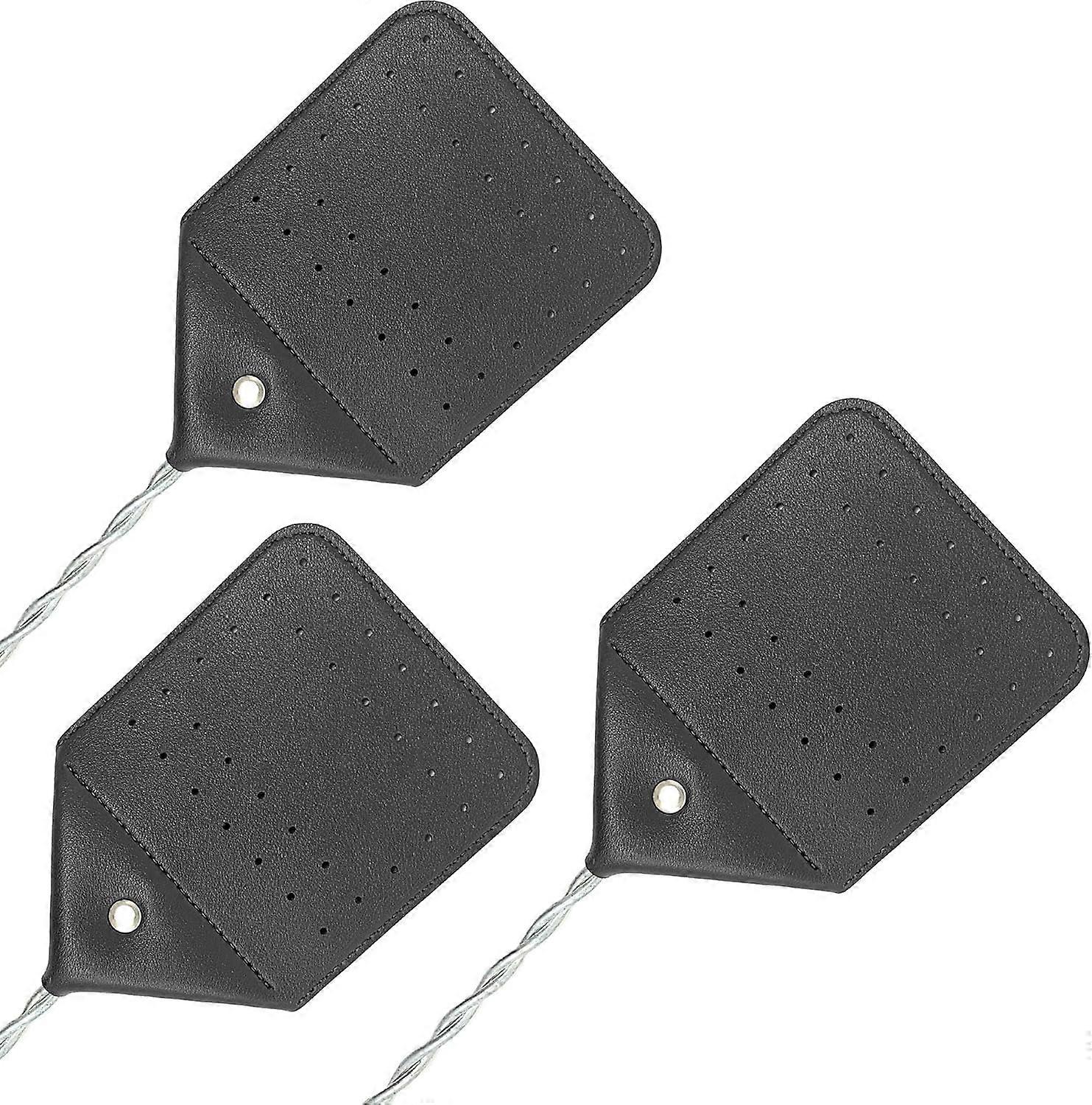 Leather Fly Swatter - Made with Thicker Wire - For Removing Flies, Bugs (3 Pack)