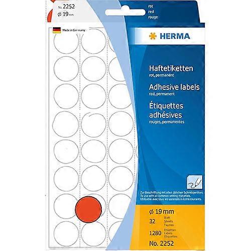 Herma Premium Quality Coloured Adhesive Dot Labels for Hand Lettering (Red)