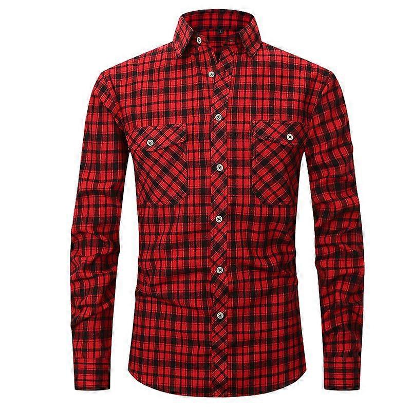 Férfi szálcsiszolt ing kockás ing Férfi alkalmi utcai csíkos business casual hosszú ujjú ing