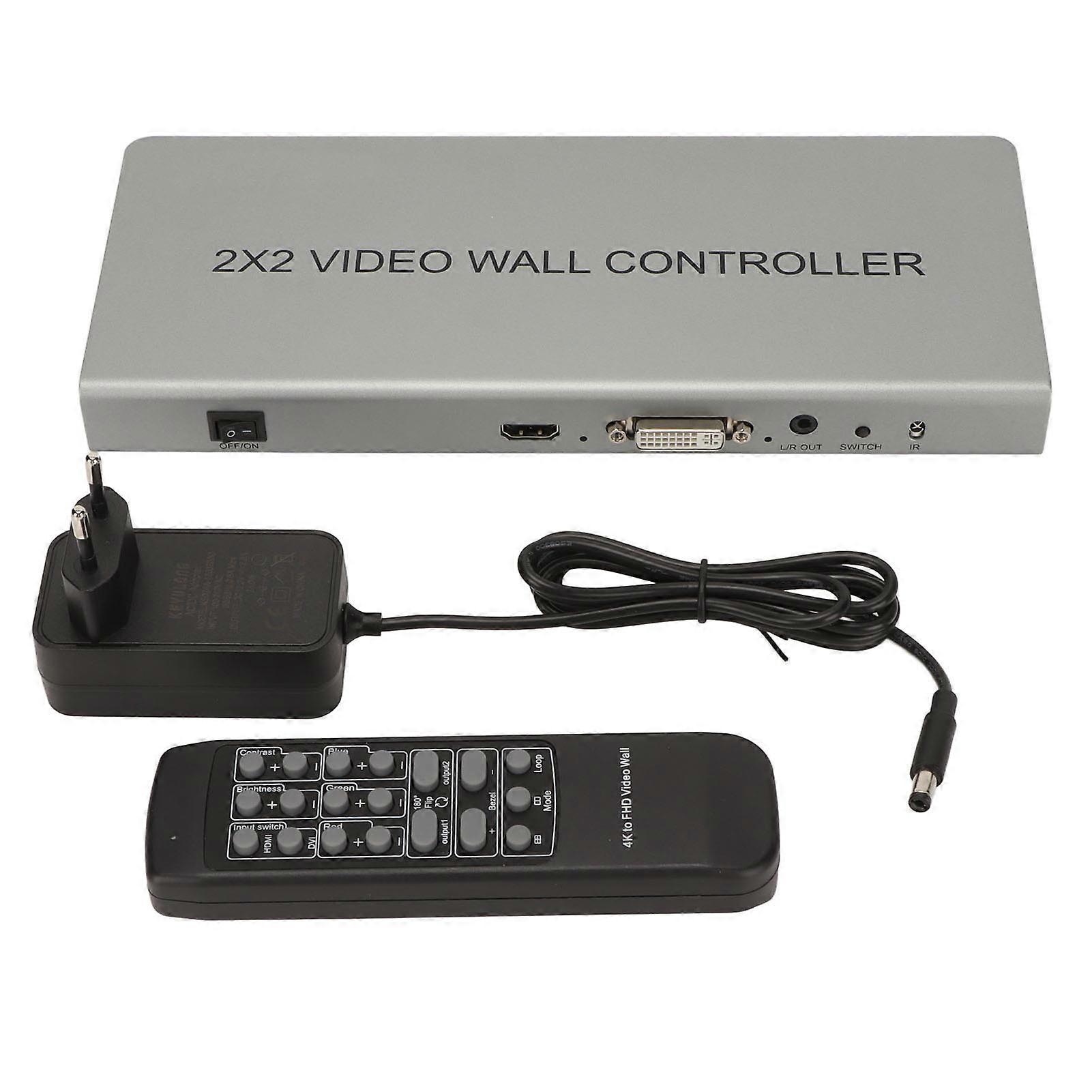 2x2 Hd Multimedia Interface Video Wall Controller Aluminium Alloy 1080p Lcd Tv Wall Processor 100240v