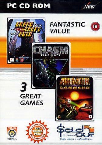 Triple Pack 4 - Grand Theft Auto  Chasm  Armor Command - PC CD - New & Sealed